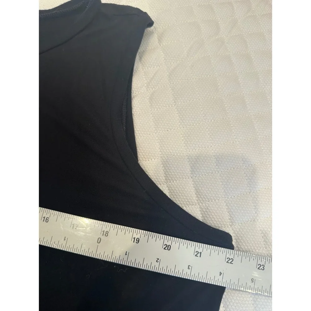 Michael Kors Womens XL Black Mixed Media Tiered Chiffon Hem Tank Top
